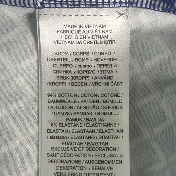 Lauren Ralph Lauren Lot of 2 Tops S/P Boat Neck Stretch Red Floral Blue Geo - Picture 9 of 12